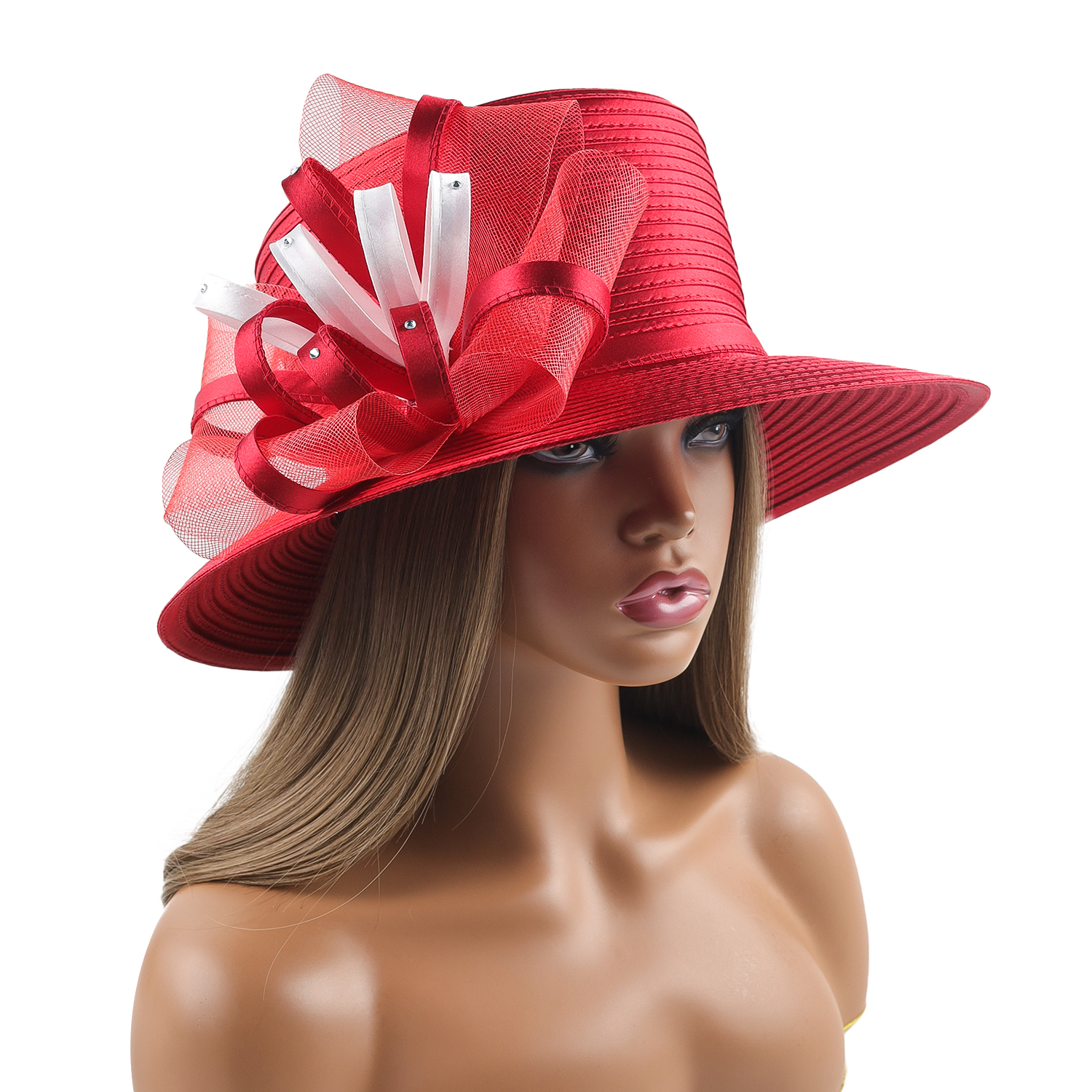 Adjustable Woven Derby Hat Designer Perfect Luxury Kentucky Derby Hat Exaggerated  main image 4
