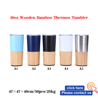 TY RTS en stock Tasse en coquille de bambou épissée de 20oz en acier inoxydable Tasse à vide à gravure laser Tasse à café à double paroi avec couvercle