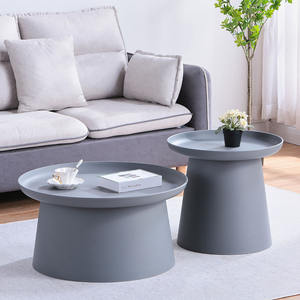 Mesa de Centro Redonda de Plástico Amarillo de Baja Altura, Moderna y Ecológica para Sala de Estar, Venta al por Mayor de Fábrica en Bazhou, China - Product Image 3