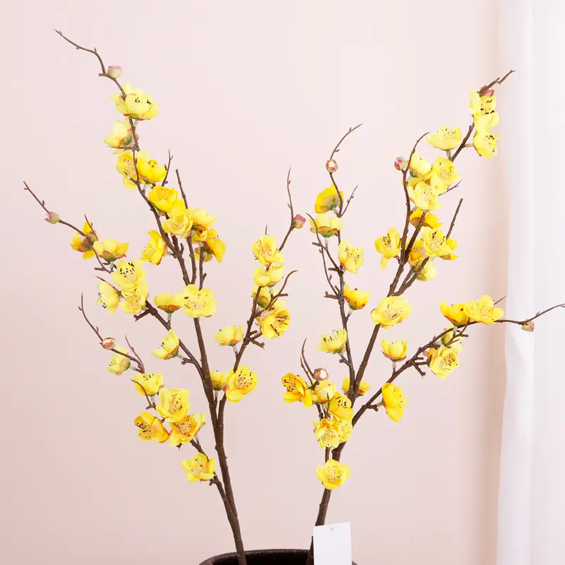 New Year Artificial Plum Blossom Flower with 4 stems for home new year decoration Artificial Plum Blossom in hot Sale
