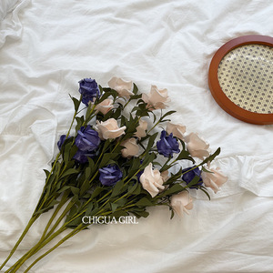 Roses artificielles rétro en mousse, blanc laiteux, orange, rose, pour la décoration de la maison, accessoires de photographie - Product Image 3