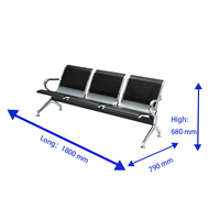 Chaises d'attente modernes pour réception, 1, 2, 3, 4, 5 places, bancs pour hôpitaux et aéroports, sièges en PU, fourniture directe usine, acceptation ODM OEM