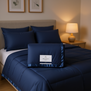 Manta de Cama Ligera Alternativa a la Plumón VIRLACXES, Color Azul Marino Sólido, Poliéster, Diseño Minimalista para Todas las Estaciones, Forma Rectangular - Product Image 2