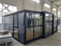 Maison conteneur préfabriquée extensible avec mur en verre modulaire, 20ft 40ft, maison portable pour complexe hôtelier tropical