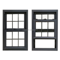 Fenêtre à double battant en aluminium, coulissante verticalement et inclinable, avec grille décorative pour maison résidentielle - Offre Spéciale
