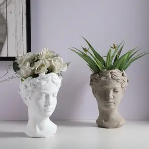 4 Colors Resin Vase Desktop Plant Container Human Body Shaped Art Creative Decorative Flower Pot Vases Home Decor