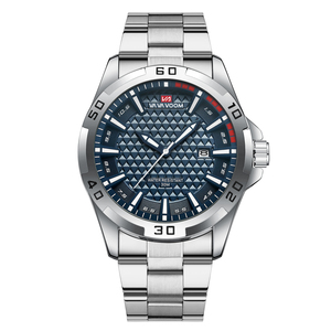 Reloj de Cuarzo para Hombre, Caja de Acero Inoxidable, Correa de Cuero, Clásico, de Negocios, Resistente al Agua - Product Image 2