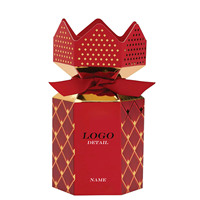 Kits de Noël de luxe avec logo personnalisé Bonbon Forme de bonbon unique Boîte à craquelins avec nœud en ruban