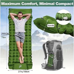 カスタムロゴ＆カラーPVCインフレータブルスリーピングパッド＆キャンプマットレス（ハイキング用）-環境に優しく快適 - Product Image 4