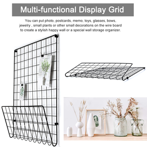 Home and Office Hanging <strong>Wall</strong> Organizer Matte Black Iron Photo Display <strong>Wall</strong> <strong>Grid</strong> - Product Image 4