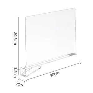 Clear Plastic <b>Shelf</b> Dividers Organizers for Closet Storage White Convenient 250 mm Size - Product Image 6
