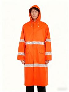 Veste imperméable <span class=keywords><strong>de</strong></span> sécurité réfléchissante <span class=keywords><strong>de</strong></span> haute qualité personnalisée, veste <span class=keywords><strong>de</strong></span> travail haute visibilité, imperméable en PVC et polyester résistant pour hommes adultes - Product Image 1