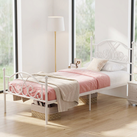 Lit simple en métal rose de luxe, design moderne, vente directe d'usine, idéal pour dortoirs, pour adultes