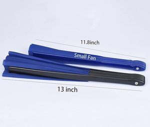 Abanico Plegable de Plástico Personalizado Azul de 33 cm con Impresión Publicitaria a una Cara, en Stock, Pigmento Puro, Abanico de Mano con Varillas - Product Image 4