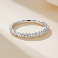 Nouvelle bague semi-éternelle en argent sterling 925 avec moissanite cercle complet, personnalisable pour le port quotidien
