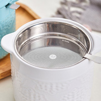 Pot à huile de cuisine rustique moderne récipient à graisse de bacon en céramique de luxe avec passoire