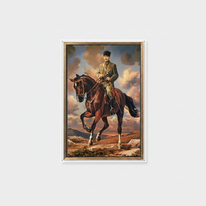 Elegant Ataturk Riding Horse Art-Art Deco Panel Printed <b>Canvas</b> Wall Decor Clear <b>Framed</b> Hanging - Product Image 2