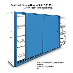 Système de portes coulissantes Fami Ar 2300x2510 mm Vert RAL6011 Usage industriel - Product Image 3
