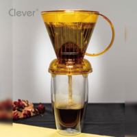 Clever Dripper – Infuseur à café portable et écologique en Tritan Eastman, jaune translucide, forme trapézoïdale, pour le camping et les activités de plein air