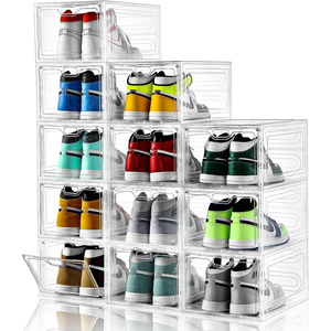 Caja de Almacenamiento de Zapatos Plegable, Transparente, Apilable, de un Solo Nivel, para Ahorrar Espacio en el Armario, para Zapatos Deportivos - Product Image 1