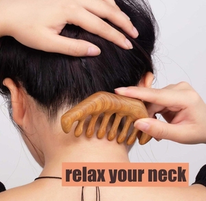Biểu Tượng Tùy Chỉnh Đầu Massage Gỗ Gua SHA Da Đầu Massage Lược Gỗ Đàn hương Rộng Răng Guasha Cạo Đầu Mặt Tóc Da Đầu Massage Lược - Product Image 3