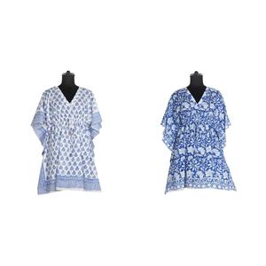 Caftán corto sin mangas de seda más nuevo de 2025 al por mayor caftán estampado a mano caftán indio hecho a mano abaya caftán árabe - Product Image 1