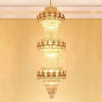 Lustre ovale en cristal classique de luxe pour hall d'hôtel, salle de banquet, éclairage élégant, décoration d'escalier en spirale, lampe suspendue