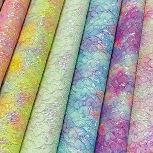 Love <strong>Lace</strong> Spring Tie Dye Style Glitter Leather Customizable Size Suitable For Bow Tie Hair Accessories, Bags, Handbags, Fabrics - Product Image 1