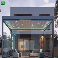 Pergola bioclimatique améliorée, système de toit solaire, perchoir étanche