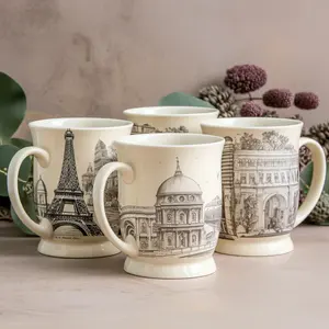 Коллекционный предмет из парижских достопримечательностей керамическая кофейная кружка с французским культурным наследием
