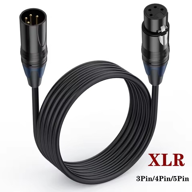 XLR 4pin 5pin 3pin Cable Male to Female M/F OFC Audio extend XLR Cable Cord Shielded For Microphone Mixer 1m 3m 5m 10m 15m 7.5m