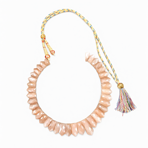 Collar de piedra lunar color melocotón, joyería de piedras preciosas/cristales, regalo para el Día de la Madre/Cumpleaños/San Valentín - Product Image 2