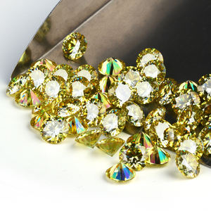 新しいライトイエローモアサナイト 0.5ct-4ct 人工ダイヤモンド VVS1 VVS2 クラリティ イエロー ラウンドジェム リング チェーン メインストーン - Product Image 4