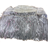 Frange à paillettes de 15 cm, 10 yards par rouleau, pour la danse latine, garniture à paillettes, ceinture à paillettes rondes, dentelle à paillettes, bricolage