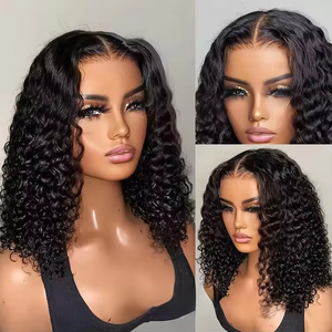Peluca Afro Rizada Corta Tipo Bob, Sin Pegamento, con Frente de Encaje, Cabello Virgen Brasileño, <span class=keywords><strong>Pelucas</strong></span> de Cabello Humano Natural para Mujeres Negras - Product Image 3