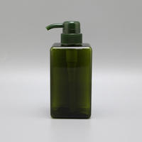 Bouteille de pompe de lotion en plastique personnalisée Petg 250ml 450ml 650ml bouteille de désinfectant pour les mains bouteille carrée