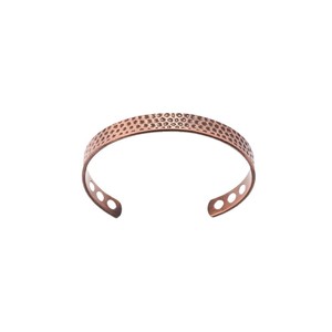 <b>Copper</b> Alloy Magnetic Open Cuff <b>Bracelet</b> Polka Dot Pattern Unisex Retro Style Jewelry Gift - Product Image 5