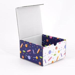 Caja de Cartón Rectangular para Envíos con Interior Naranja y Diseño de Puntos, Reciclable, Impresa en Offset, para Regalos y Manualidades - Product Image 2