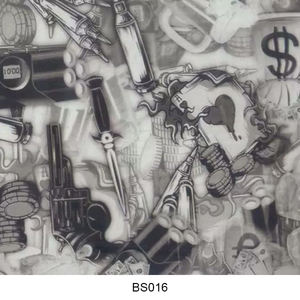 Lembaran Cat Hidrografik Warna Hitam Kartun untuk Velg, Film PVA Transfer Air, Sedang Diskon - Product Image 5