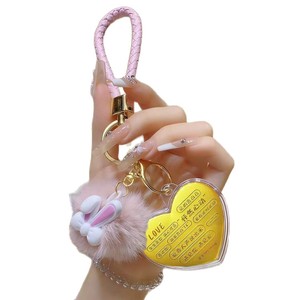 Llavero de oro estilo Shuibei, oro puro 999, forma de corazón, palabras auspiciosas, para bolso, teléfono, amuleto, regalo - Product Image 5