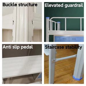 Meubles de dortoir scolaire en stock marchandises Offre Spéciale lits superposés à ossature métallique lits doubles pour enfants avec casier de rangement - Product Image 5