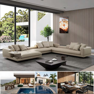 أثاث غرفة المعيشة بفيلا اصطناعية بتصميم إيطالي فاخر ، مجموعة أريكة عالية الجودة على شكل حرف U - Product Image 2