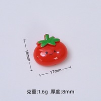 Charmes en résine de tomate, dessins animés, sauce tomate rouge, frites, charme de cuisine pour coque de téléphone
