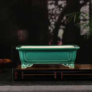 <span class=keywords><strong>Pot</strong></span> à fleurs classique en argile émaillée violette pour la décoration <span class=keywords><strong>de</strong></span> balcon. Design Pivoine et <span class=keywords><strong>Jasmin</strong></span>. Forme large et à large ouverture. - Product Image 2