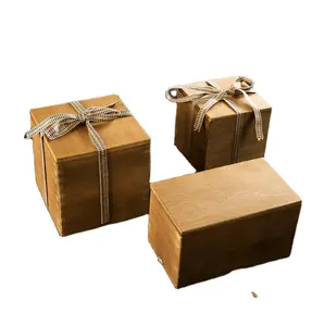 Kotak kemasan & hadiah & bambu berbentuk kubus gaya Asia ukuran kustom