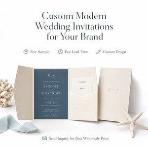 Inviti di Nozze di Lusso Personalizzati in Cartoncino di Cotone con Stampa Tipografica, <span class=keywords><strong>Cartolina</strong></span> con Testo in Rilievo, Lista degli Invitati, Menu - Product Image 5
