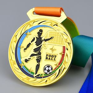 China Fabriek Groothandel 100G School Sport Voetbal Concurrentie Medaille Games Prijzen Gouden Trofee Voetbal Medaille Voor Souvenir - Product Image 5