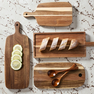 <span class=keywords><strong>Set</strong></span> di <span class=keywords><strong>Taglieri</strong></span> Creativi in Legno di Acacia, Vassoi per Pane e Bistecca in Legno Massiccio - Product Image 3