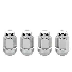 Chrome Wheel Nuts M12x1.5 19 Hex Size L35 Chrome Hexagonal Wheel Nut Cover For Truck