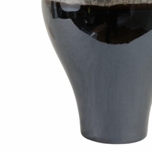 Vaso in ceramica a forma di bulbo per soggiorno, decorazione per la casa, finitura nera lucida, da posizionare su tavolo - Product Image 5